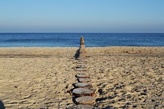 Testbuhnenfeld durchlässige Holzbuhnen Heiligenhafen Ostsee