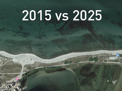 Buhnenfeld in Heiligenhafen durchlässige Holzbuhnen